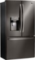 Angle Zoom. LG - 26.2 Cu. Ft. French Door Smart Wi-Fi Enabled Refrigerator with Dual Ice Maker - Black stainless steel.