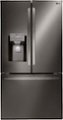 Front Zoom. LG - 26.2 Cu. Ft. French Door Smart Wi-Fi Enabled Refrigerator with Dual Ice Maker - Black stainless steel.