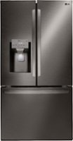 LG - 26.2 Cu. Ft. French Door Smart Refrigerator with Dual Ice Maker - Black Stainless Steel - Front_Zoom