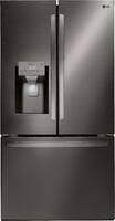 LG - 26.2 Cu. Ft. French Door Smart Wi-Fi Enabled Refrigerator with Duel Ice Maker - PrintProof Black Stainless Steel - Front_Zoom