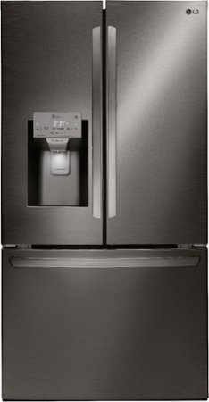LG - 26.2 Cu. Ft. French Door Smart Wi-Fi Enabled Refrigerator with Dual Ice Maker - Black stainless steel