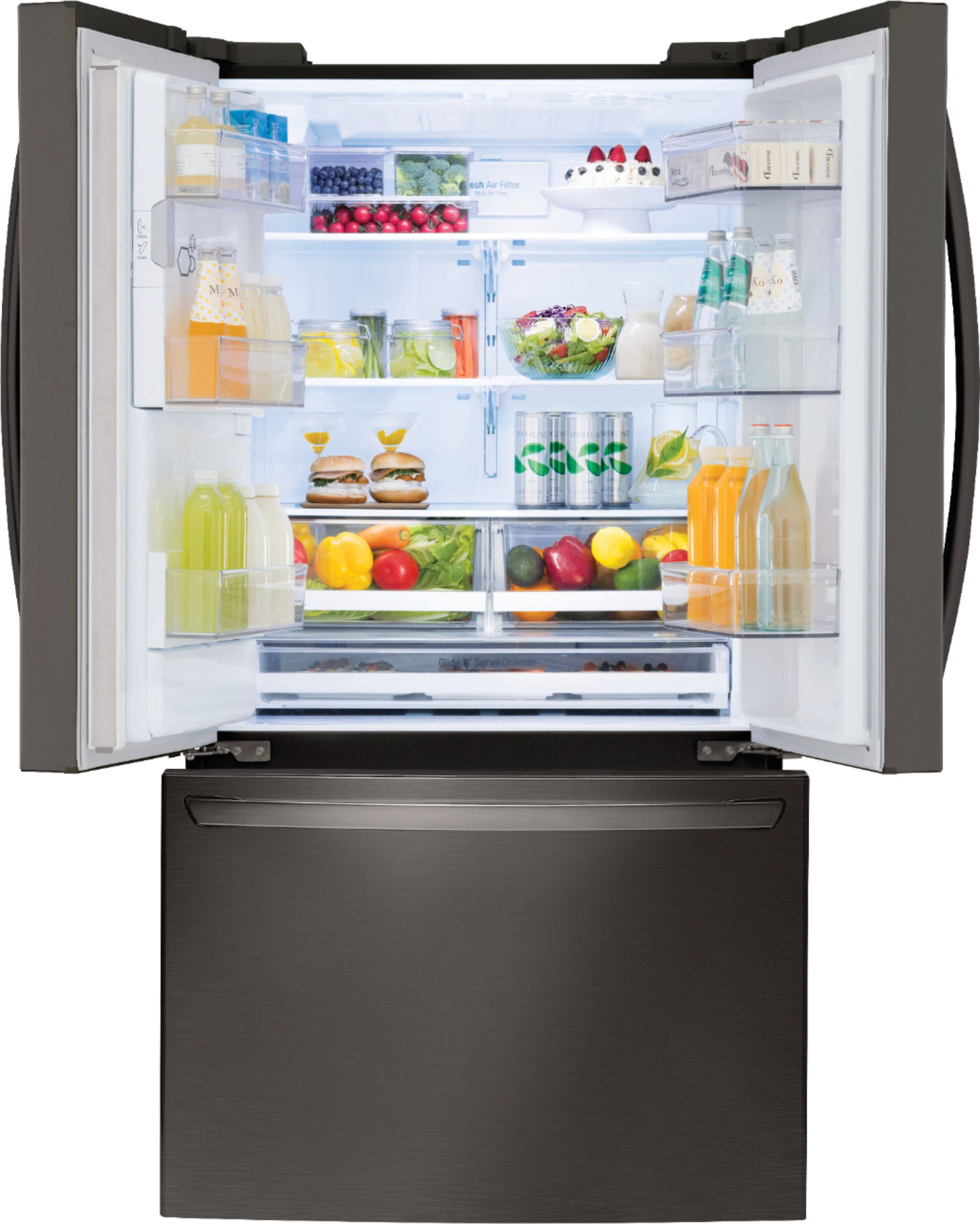 Alt View 2. LG - 26.2 Cu. Ft. French Door Smart Refrigerator with Dual Ice Maker - PrintProof Black Stainless Steel.