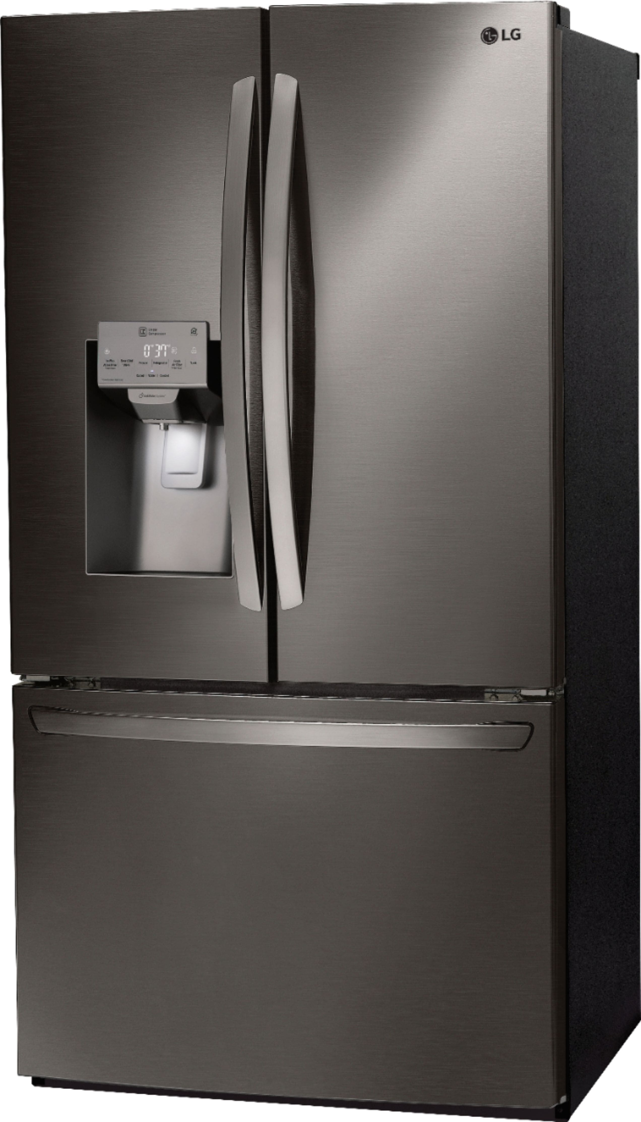 Alt View 1. LG - 26.2 Cu. Ft. French Door Smart Refrigerator with Dual Ice Maker - PrintProof Black Stainless Steel.