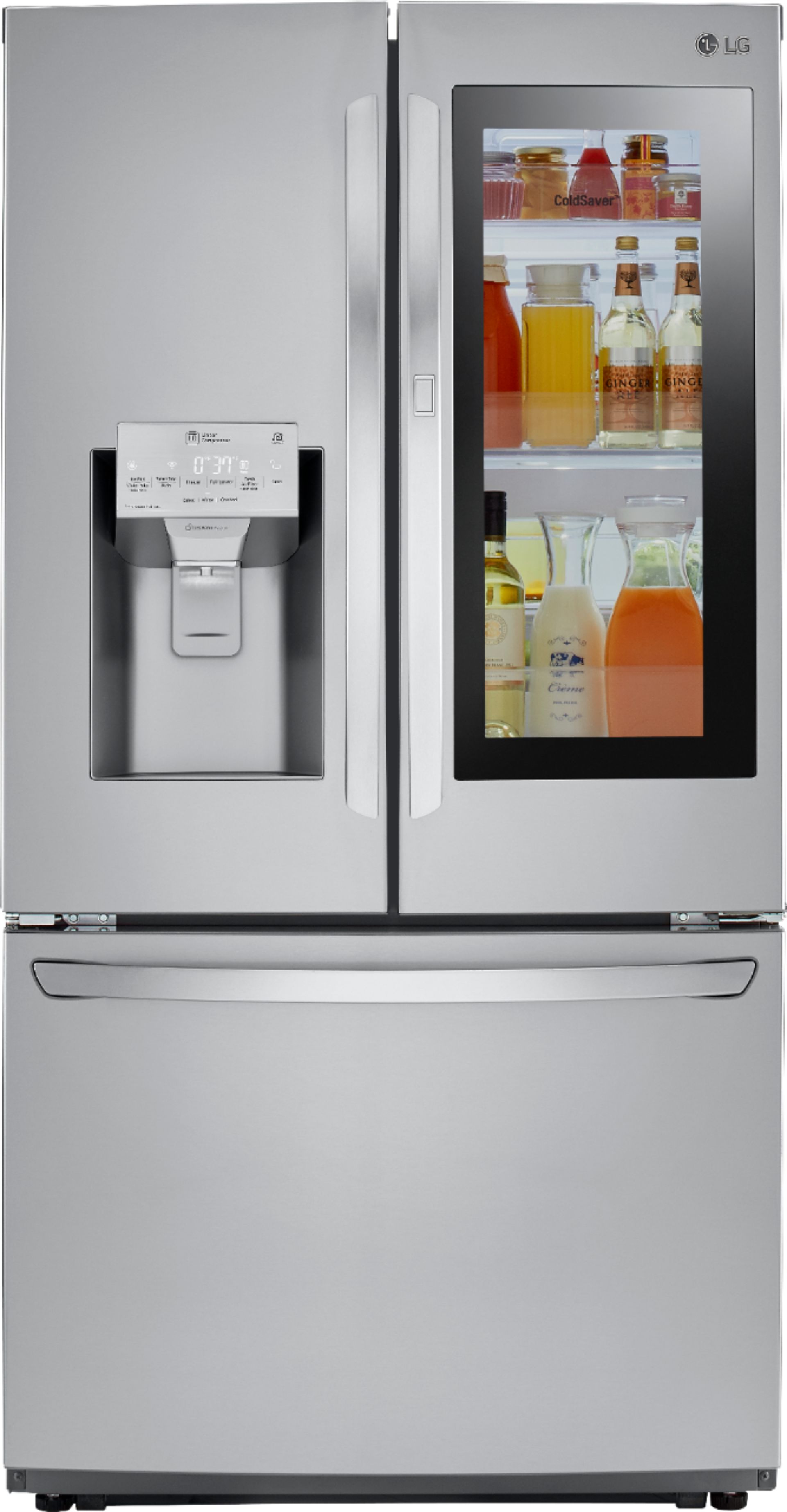LG – 26 Cu. Ft. French InstaView Door-in-Door Refrigerator with Wifi and Dual Ice Maker – Stainless steel