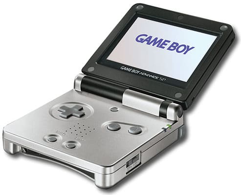 Nintendo GameBoy Advance SP GBA Platinum Silver Game Boy Console w Box  Tested Works Good. RARE 