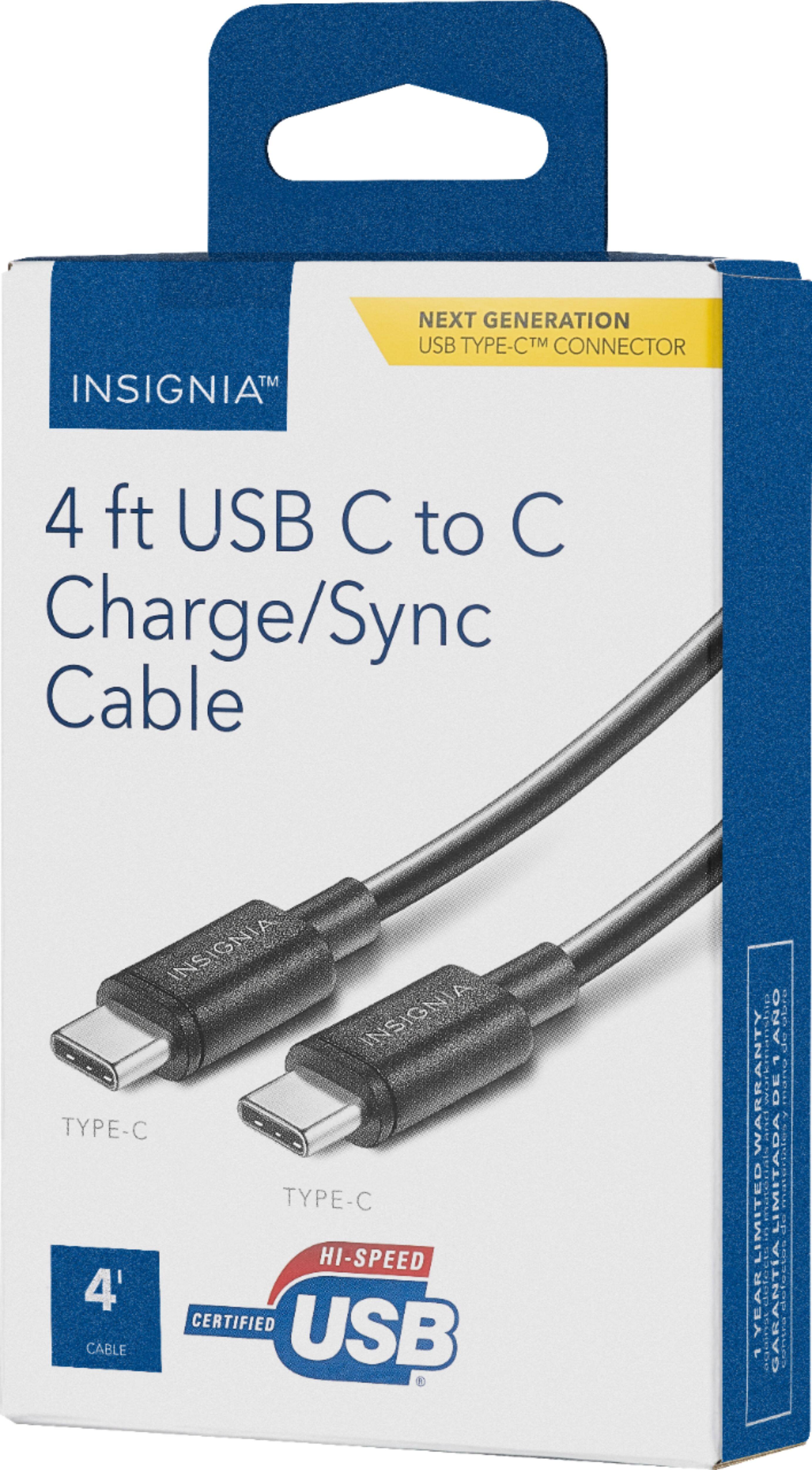 Alt View 13. Insignia™ - 4' USB Type C-to-USB Type C Charge-and-Sync Cable - Black.