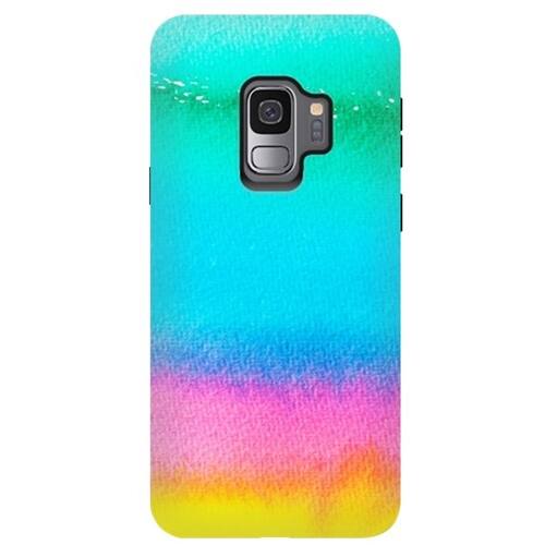 Front. ArtsCase - StrongFit Designers Rainbow by Uma Prabhakar Gokhale Case for Samsung Galaxy S9 - Yellow/Pink/Green/Blue.