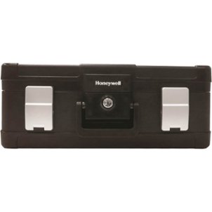 Honeywell - 0.39 Cu. Ft. Fire- and Water-Proof Hanging File Chest with Key Lock - Black