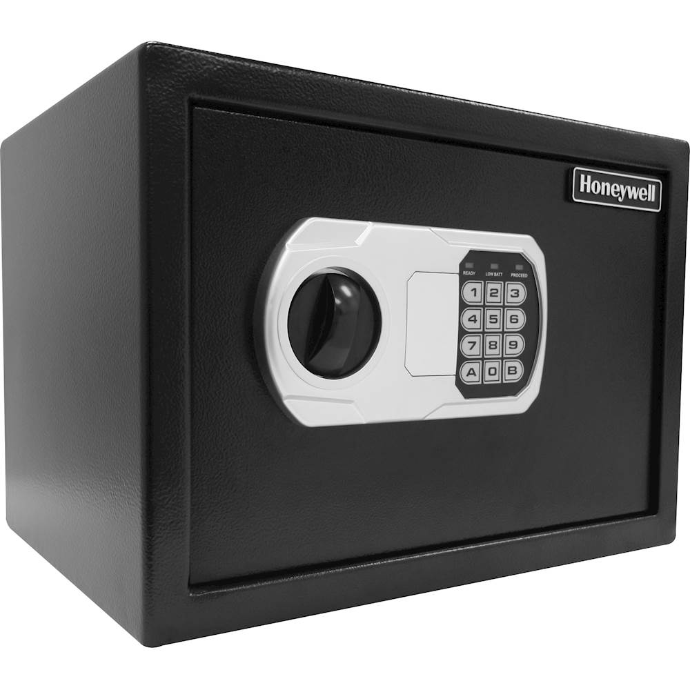 Angle View: Honeywell - 0.51 Cu. Ft. Security Safe with Electronic Lock - Black