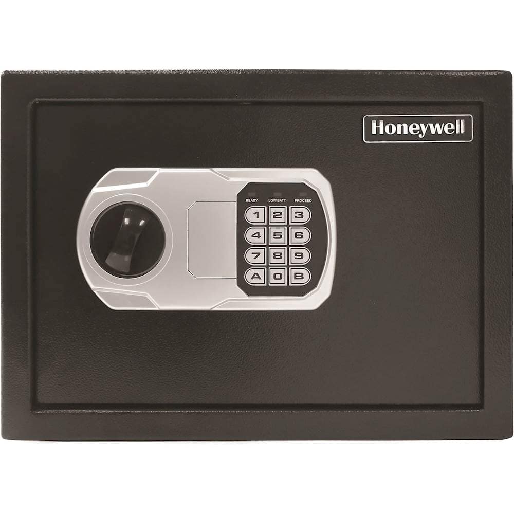 Front. Honeywell - 0.51 Cu. Ft. Security Safe with Electronic Lock - Black.