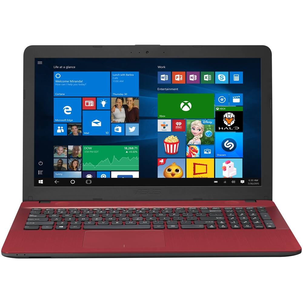 Front. ASUS - VivoBook Max X541UA 15.6" Touch-Screen Laptop - Intel Core i7 - 8GB Memory - 1TB Hard Drive - Red.