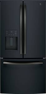 GE - 25.6 Cu. Ft. French Door Refrigerator - Black Slate - Front_Standard