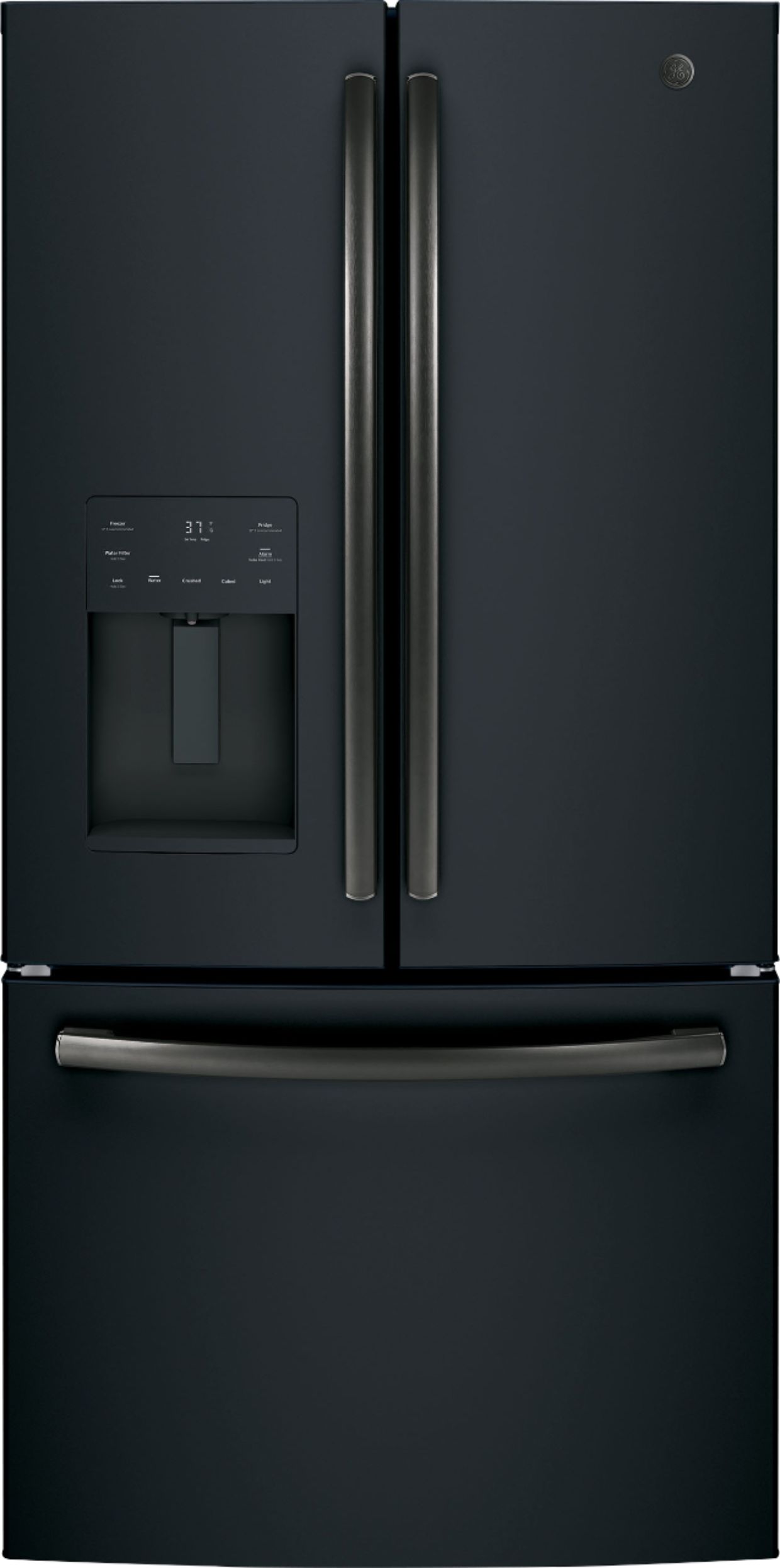 Ge 256 Cu Ft French Door Refrigerator Black Slate Gfe26jemds Best Buy
