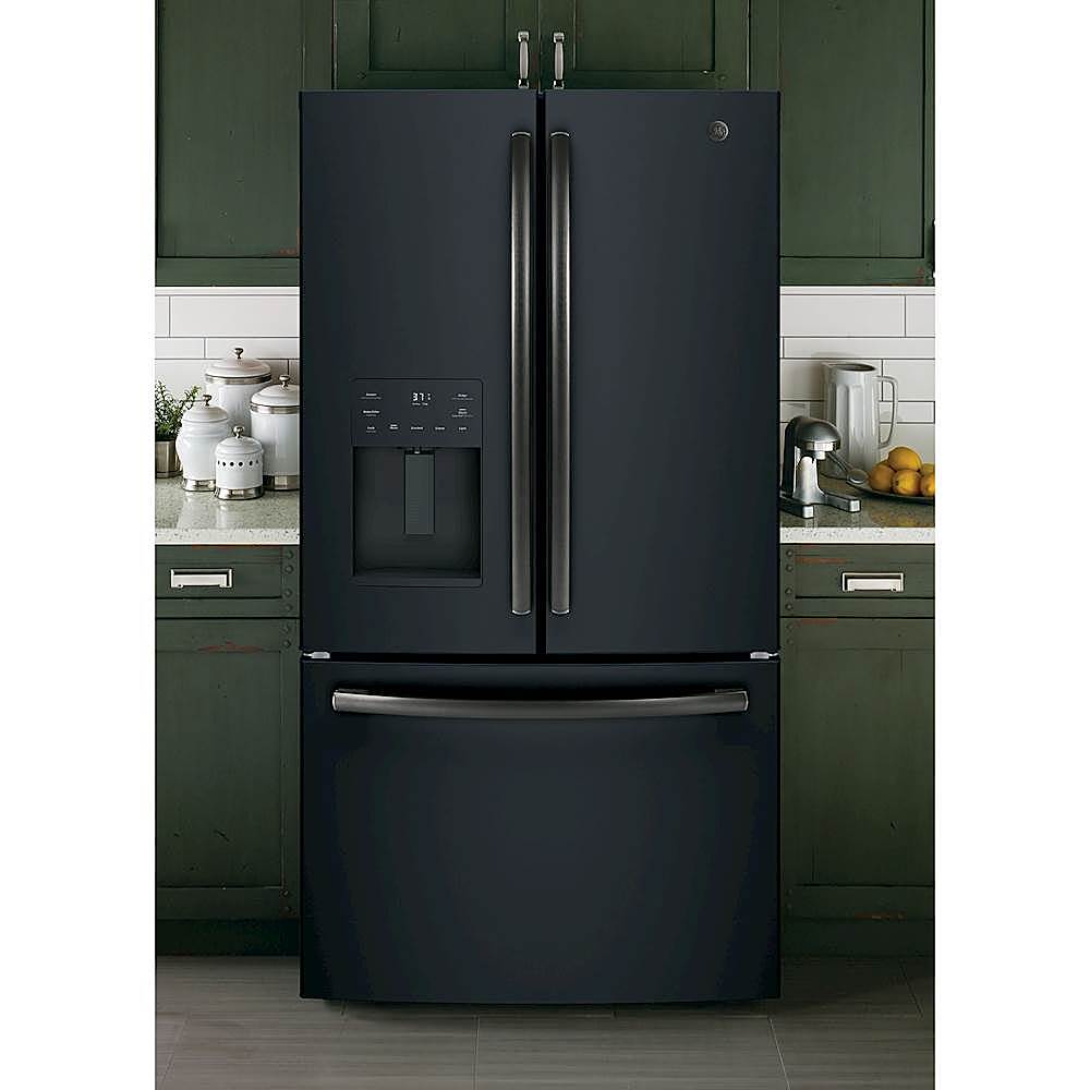 GFE26JEMDSGE GE® ENERGY STAR® 25.7 Cu. Ft. French-Door Refrigerator  FINGERPRINT RESISTANT BLACK SLATE - Clark Appliances