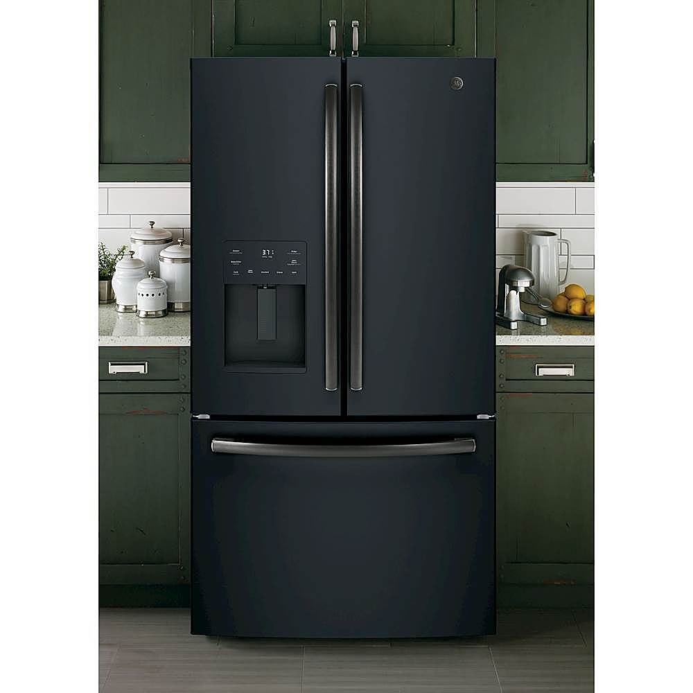 Alt View 20. GE - 25.6 Cu. Ft. French Door Refrigerator - Black Slate.