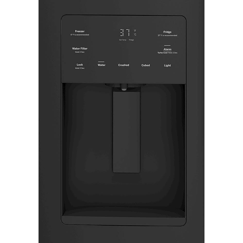 Alt View 4. GE - 25.6 Cu. Ft. French Door Refrigerator - Black Slate.