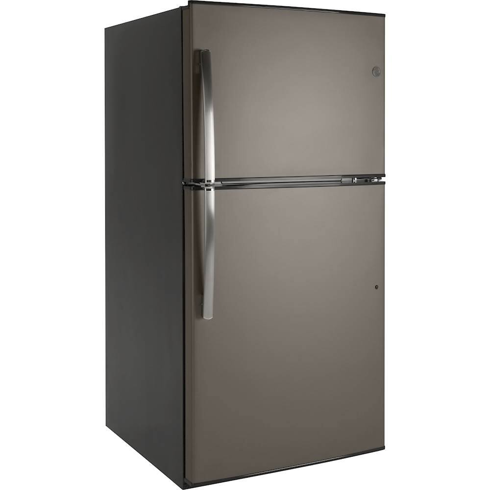 Angle. GE - 21.2 Cu. Ft. Top-Freezer Refrigerator.