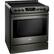 Angle. LG - 6.3 Cu. Ft. Slide-In Electric Induction True Convection Range with EasyClean and SmoothTouch Glass Controls - PrintProof Black Stainless Steel.