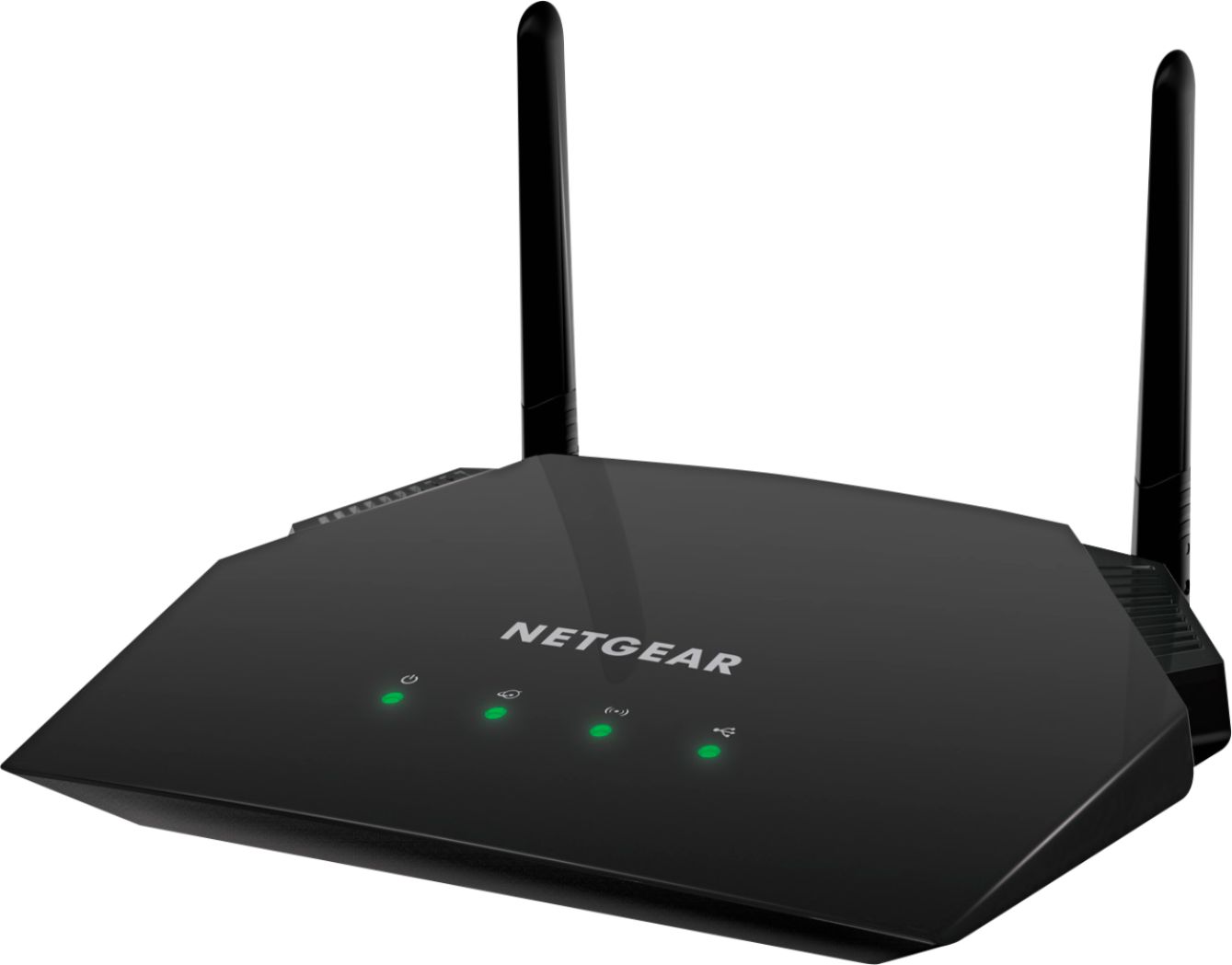Left View: NETGEAR - Smart AC1600 Dual-Band Wi-Fi 5 Router - Black
