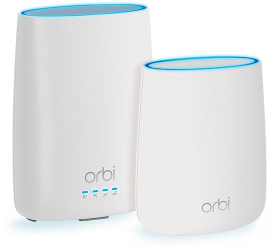 Netgear Orbi Tri Band Ac2200 Mesh Wifi System With 32 X 8 Docsis 3 0 Cable Modem Built In 2 Pack White Cbk40 100nas Best Buy