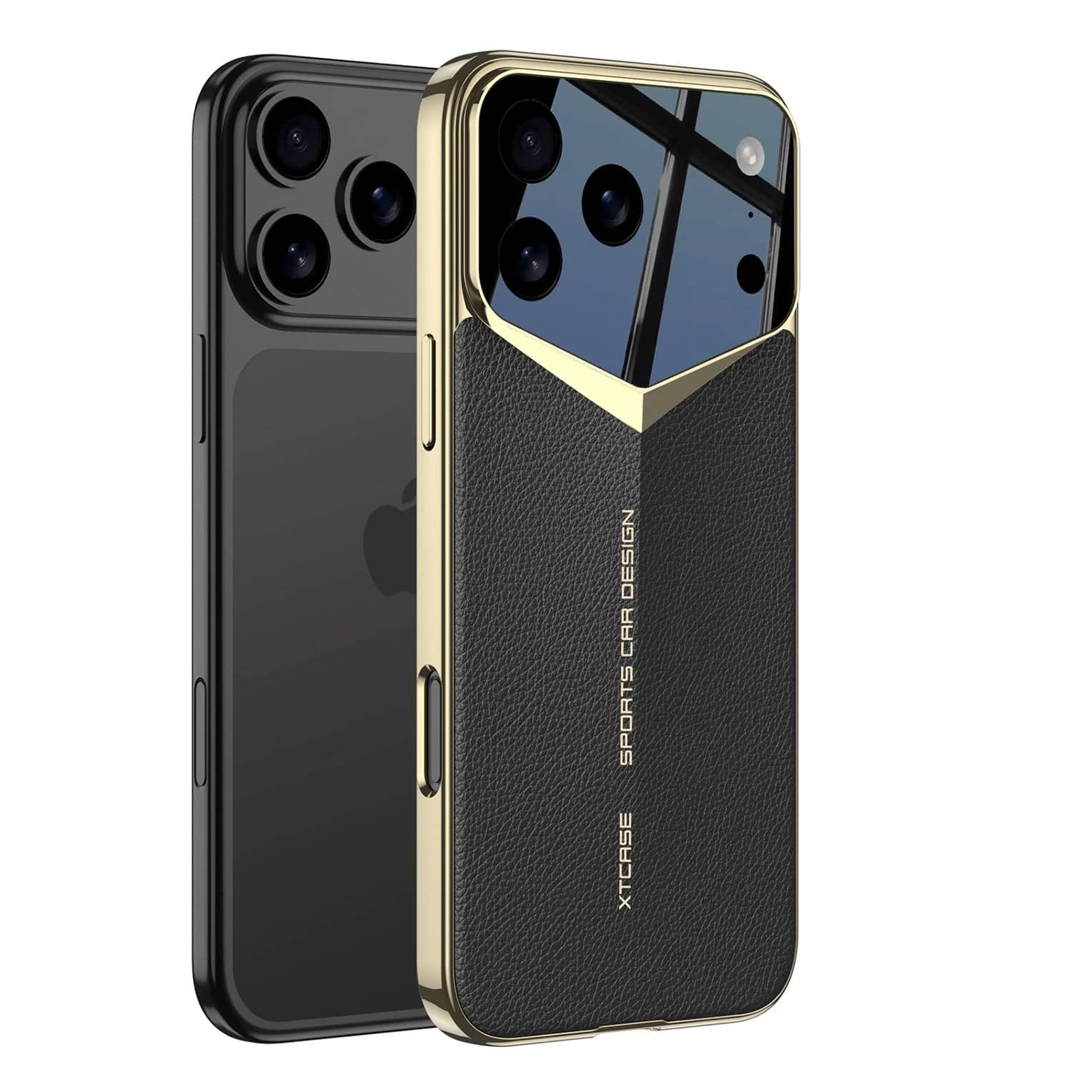 Stock Preferred iPhone 17 Pro Max Leather Case with Gold