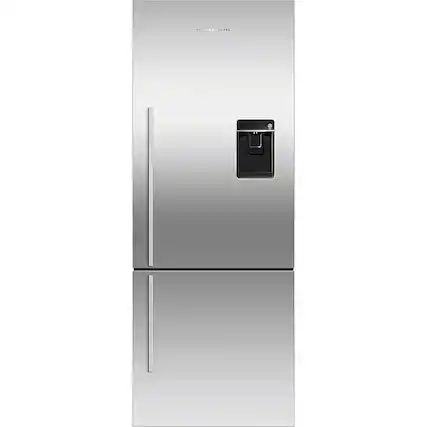 Front. Fisher & Paykel - 13.5 Cu. Ft. Bottom-Freezer Counter-Depth Refrigerator - Stainless Steel.
