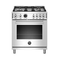 Bertazzoni - 4.6 Cu. Ft. Self-Cleaning Freestanding Dual Fuel Convection Range - Stainless steel - Front_Zoom