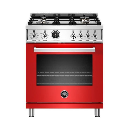 Bertazzoni – 4.6 Cu. Ft. Self-Cleaning Freestanding Dual Fuel Convection Range – Red