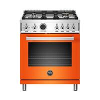 Bertazzoni - 4.6 Cu. Ft. Self-Cleaning Freestanding Dual Fuel Convection Range - Orange - Front_Zoom