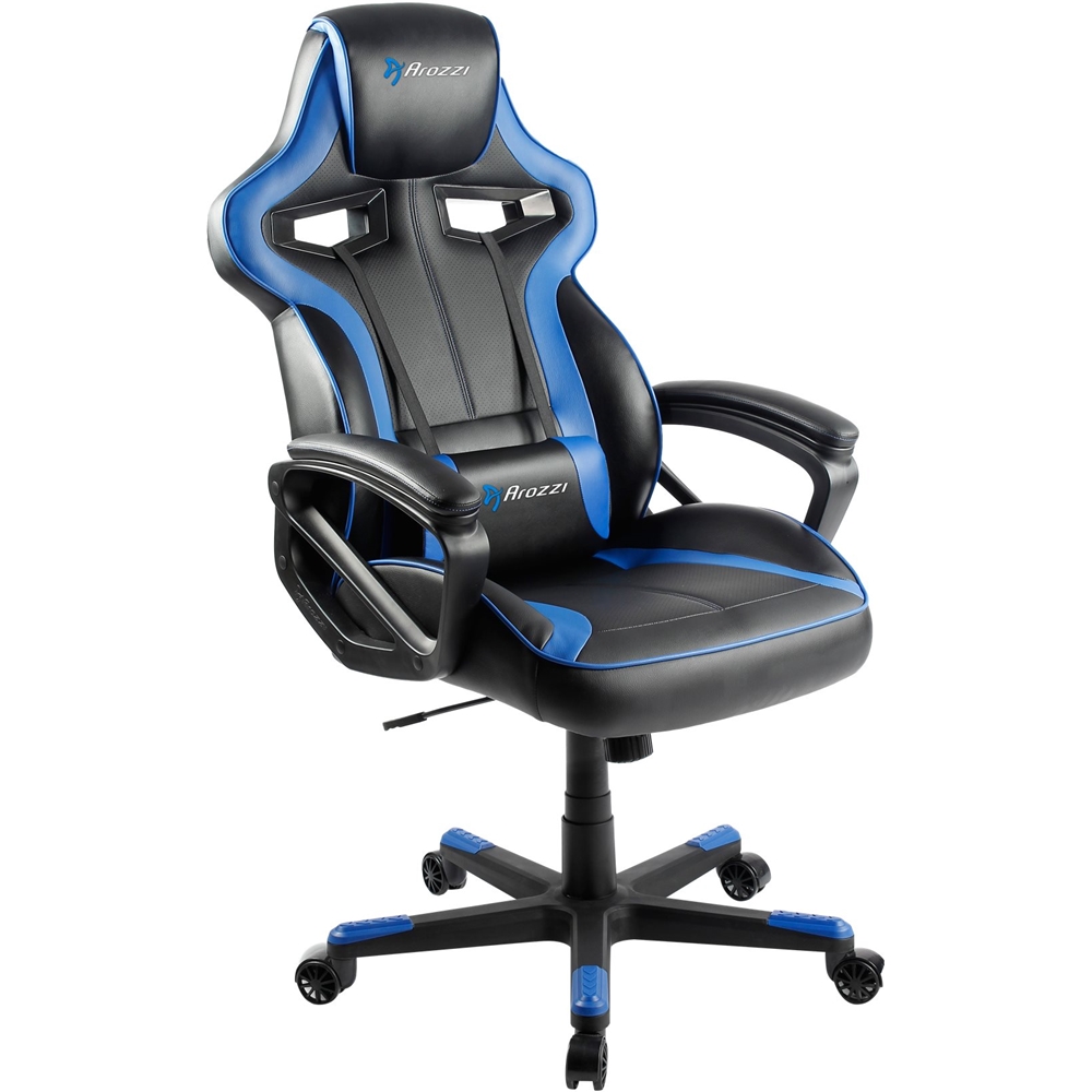 Left View: Arozzi - Milano Gaming/Office Chair - Blue