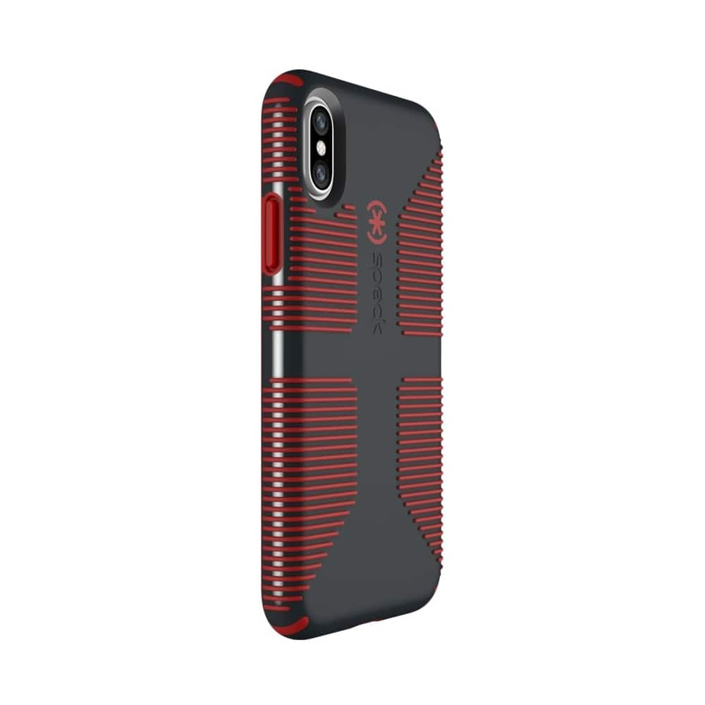 candyshell grip case for apple iphone x and xs - charcoal gray/dark poppy red