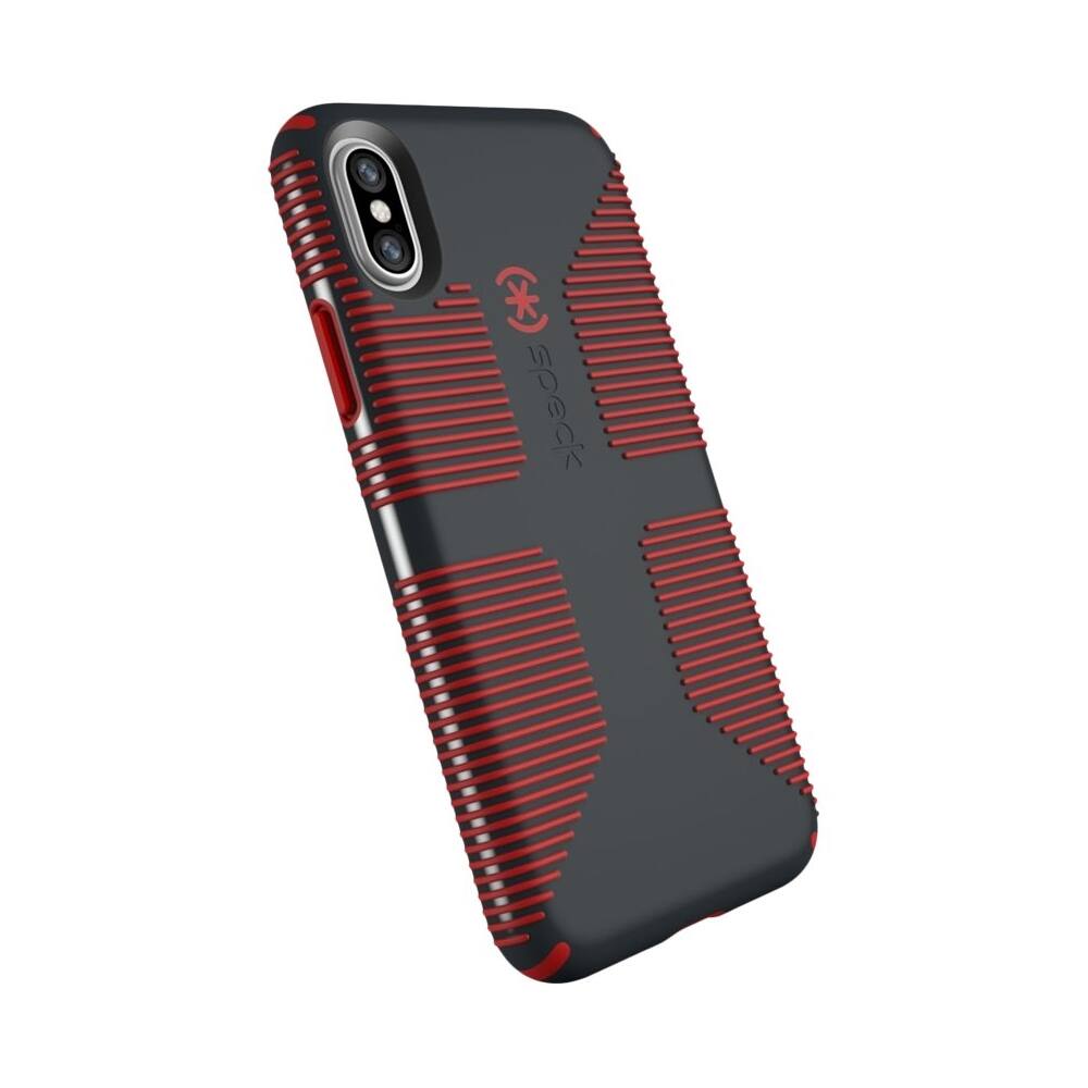 candyshell grip case for apple iphone x and xs - charcoal gray/dark poppy red