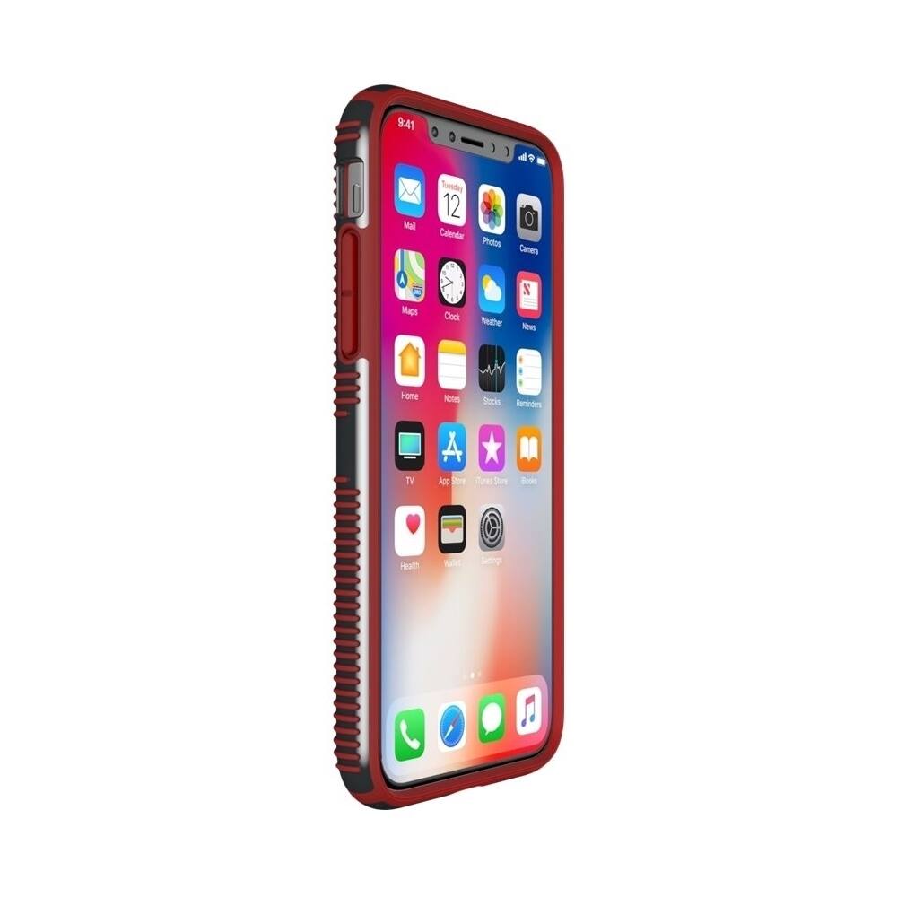 candyshell grip case for apple iphone x and xs - charcoal gray/dark poppy red