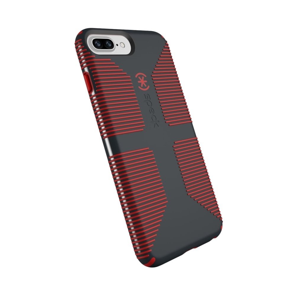 candyshell grip case for apple iphone 6 plus, 6s plus, 7 plus and 8 plus - charcoal gray/dark poppy red