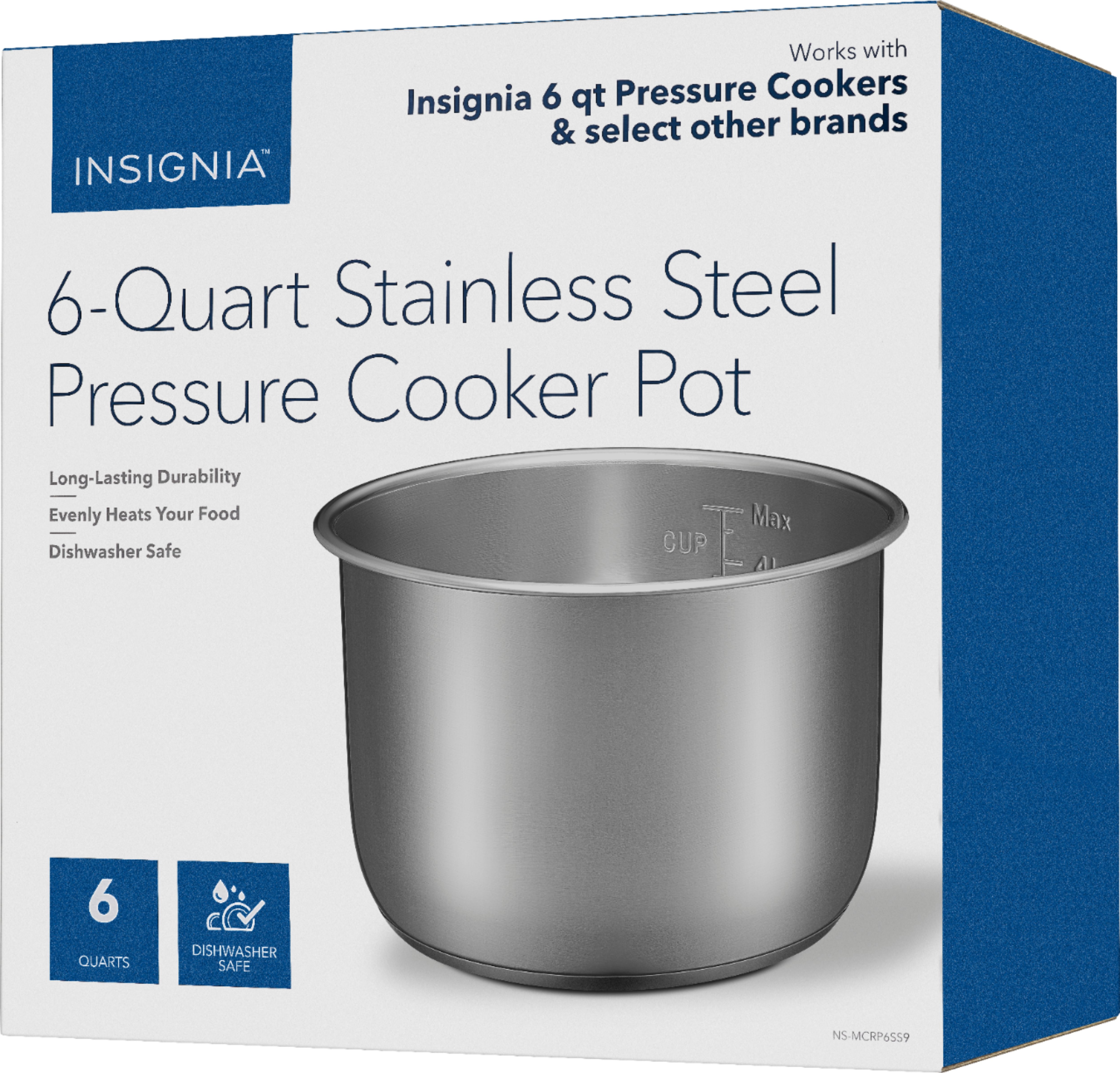 Insignia™ 6-Quart Stainless Steel Pressure Cooker Pot  - Best Buy