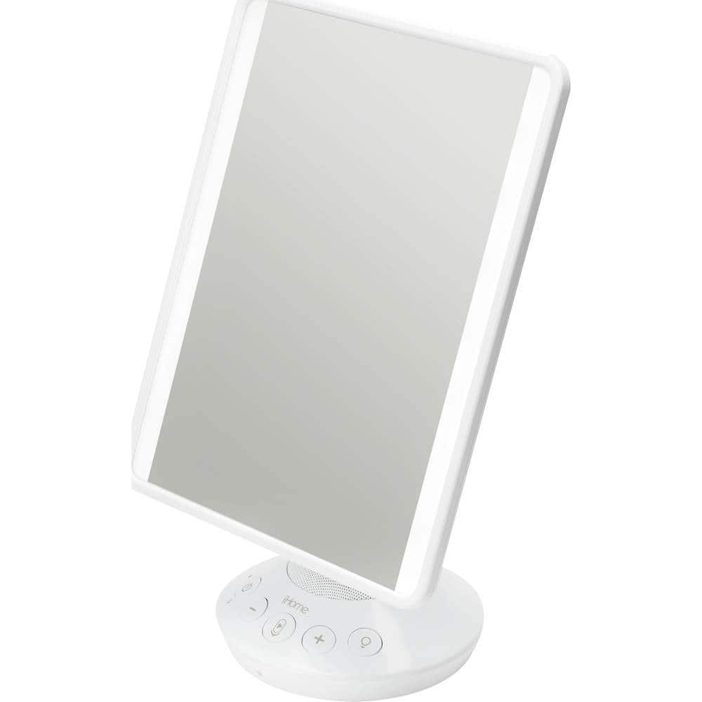 Ihome vanity speaker mirror store with bluetooth in white