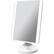 Left. iHome - 7" x 9" Flat Panel Vanity Mirror with Bluetooth Speaker and USB Charging - White.