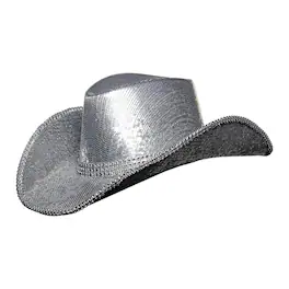Underwraps - Metallic With Rhinestones Adult Costume Cowboy Hat - Silver