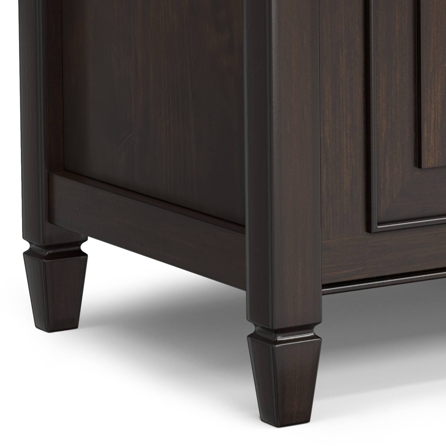 Alt View 6. Simpli Home - Connaught 36 inch Wide Solid Wood Traditional Small Storage Bench Trunk in Chestnut Brown - Chestnut Brown.