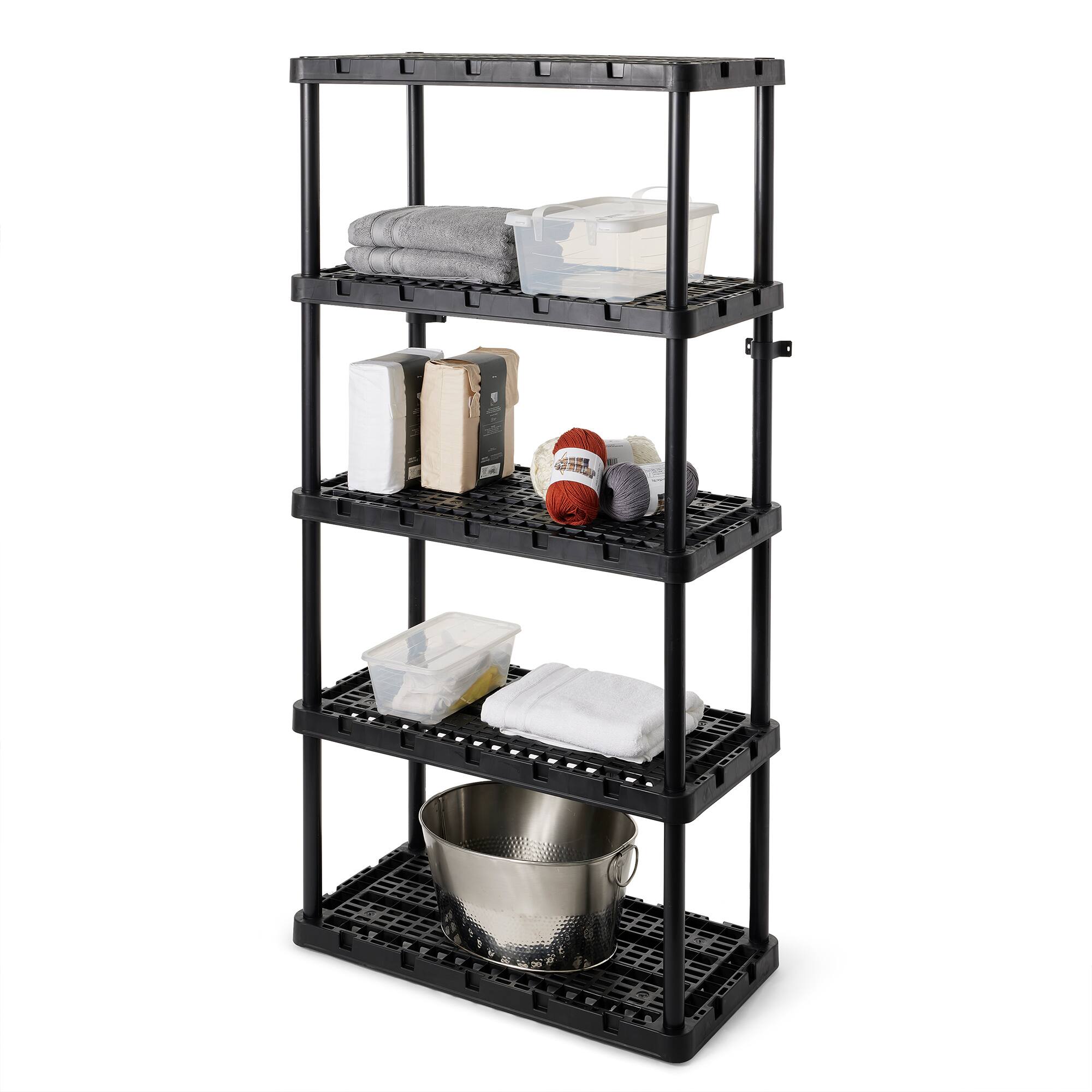 Alt View 6. Gracious Living - Gracious Living 5 Shelf Knect-A-Shelf Ventilated Heavy Duty Storage Unit, Black - Black.