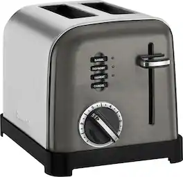 Cuisinart - Classic 2-Slice Wide-Slot Toaster - Black/Stainless Steel
