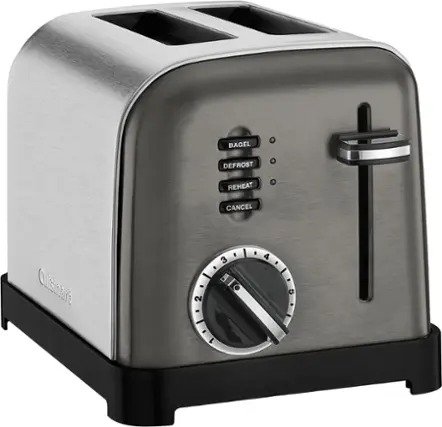 Angle. Cuisinart - Classic 2-Slice Wide-Slot Toaster - Black/Stainless.