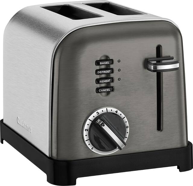 Cuisinart - Classic 2-Slice Wide-Slot Toaster - Black/Stainless Steel