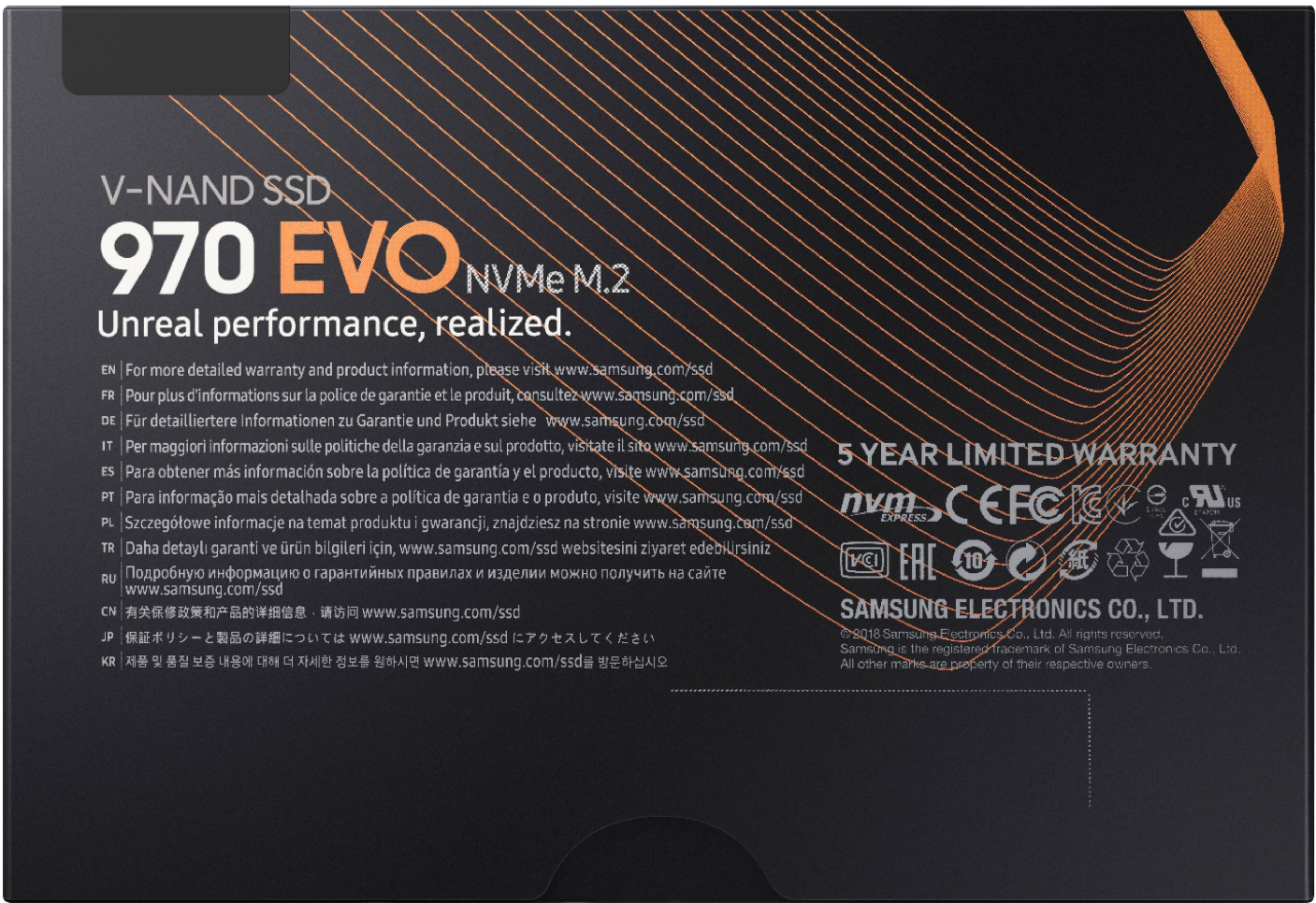 Alt View 16. Samsung - 970 EVO 500GB PCIe Gen 3 x4 NVMe Internal Solid State Drive with V-NAND Technology.