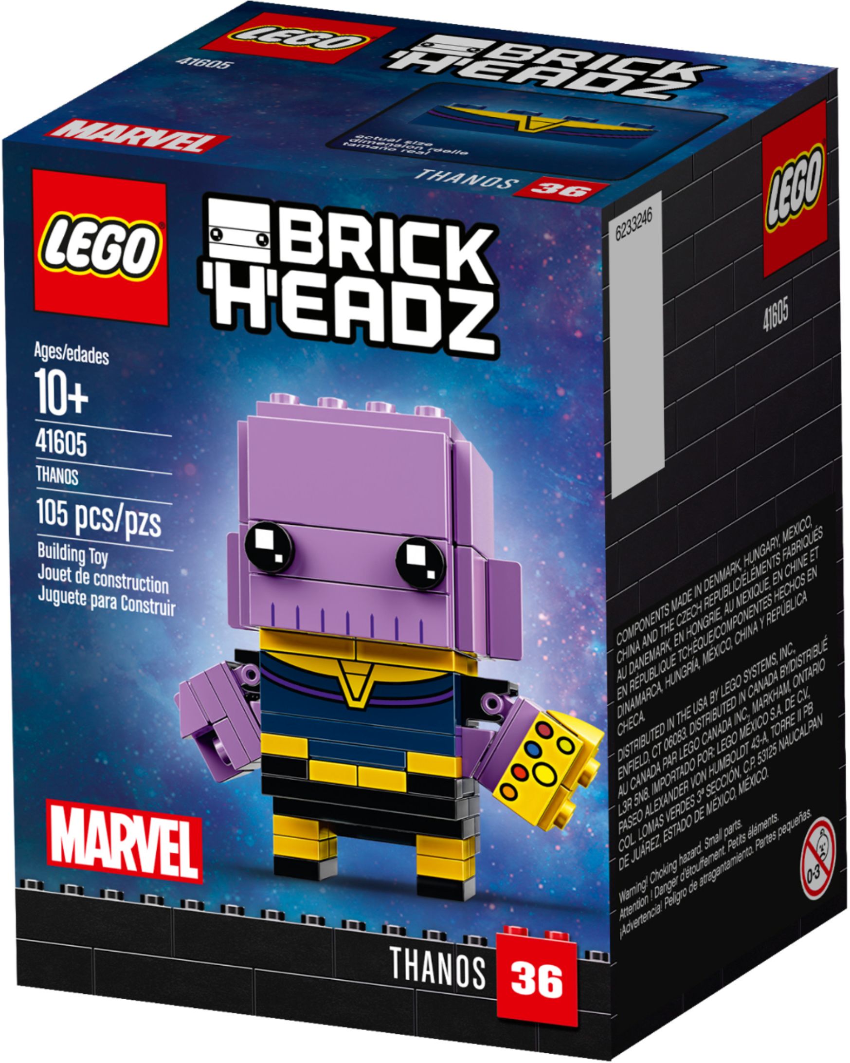 Best Buy: LEGO BrickHeadz Thanos Building Set 41605 Purple