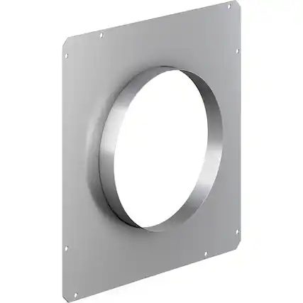 Angle. Thermador - 8" Round Front Plate for Select Downdraft Range Hoods - Silver.