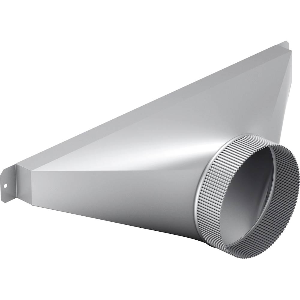 Angle View: Thermador - 6" Round Side/Rear Transition for Select Downdrafts - Silver