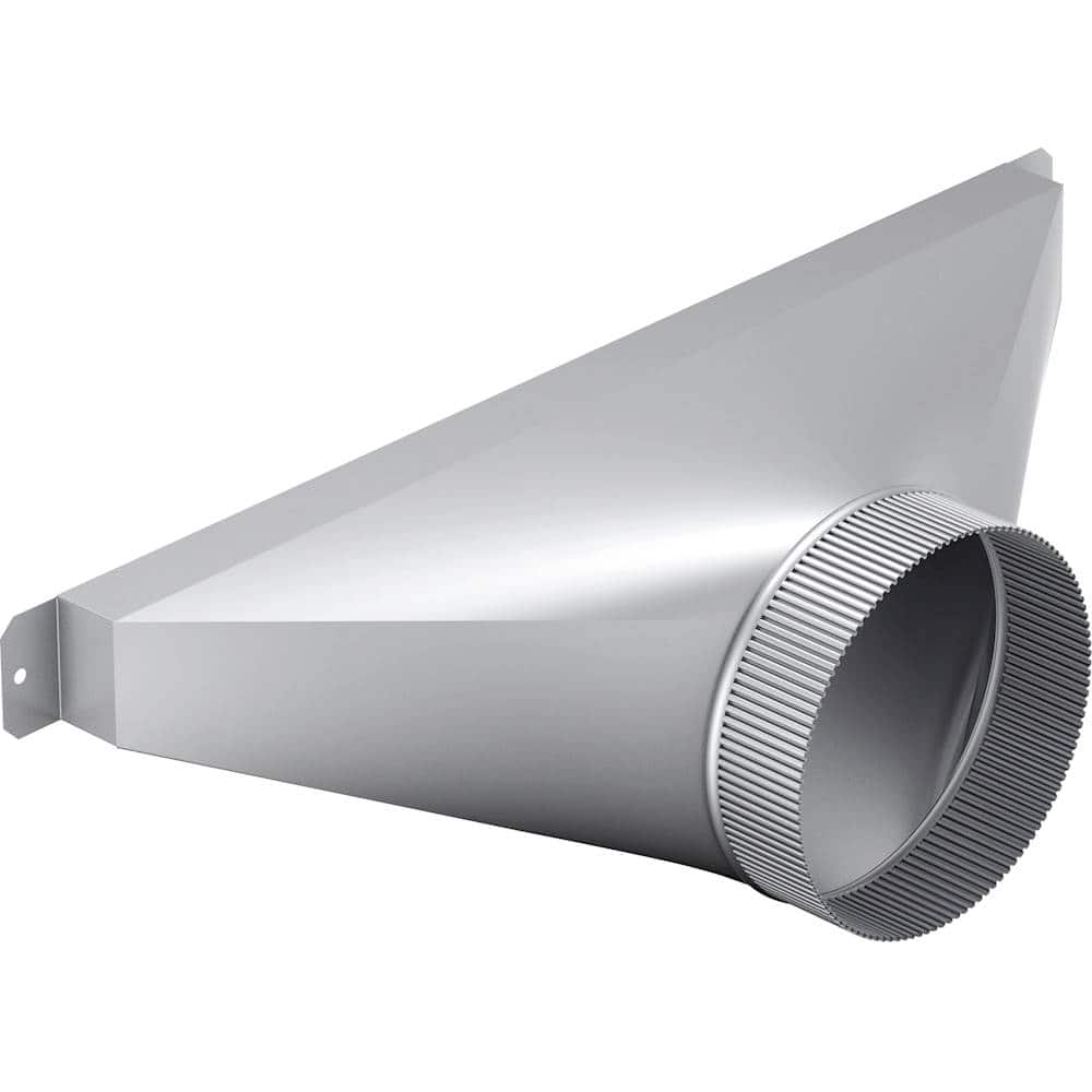 Angle. Thermador - 6" Round Side/Rear Transition for Select Downdrafts - Silver.