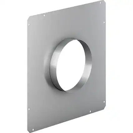 Angle. Thermador - 6" Round Front Plate for Select Downdraft Range Hoods - Silver.