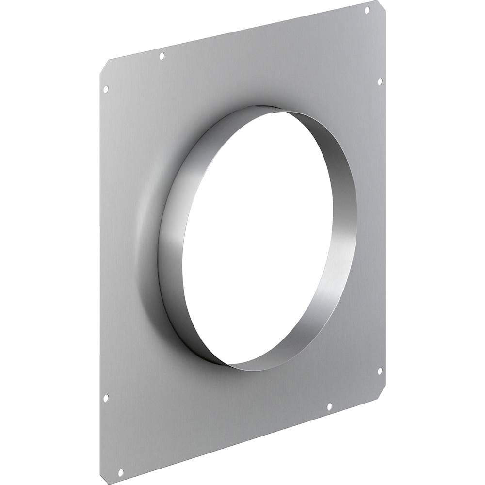 Angle View: Thermador - 10" Round Front Plate for Select Downdraft Range Hoods - Silver